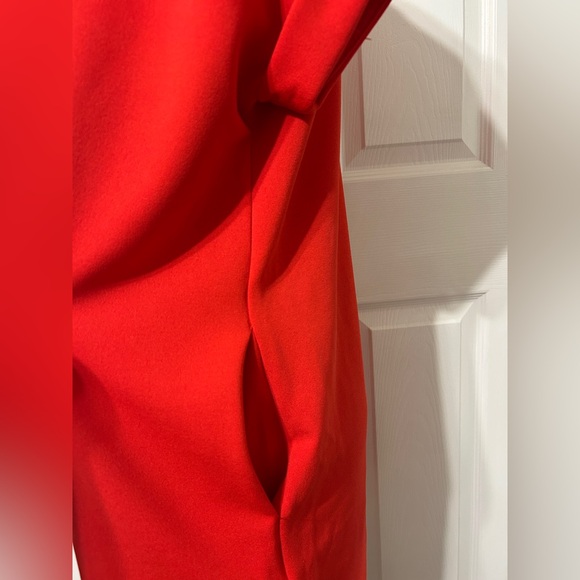FIRST LOVE Women’s Red Dress Cuff Sleeves Pockets Size L - Picture 3 of 5